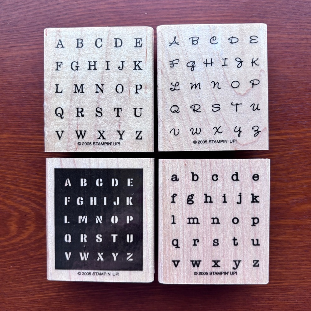 Stampin' Up! Stamp Set “Alphabits” Set of 4 Alphabet Retired 2005 New